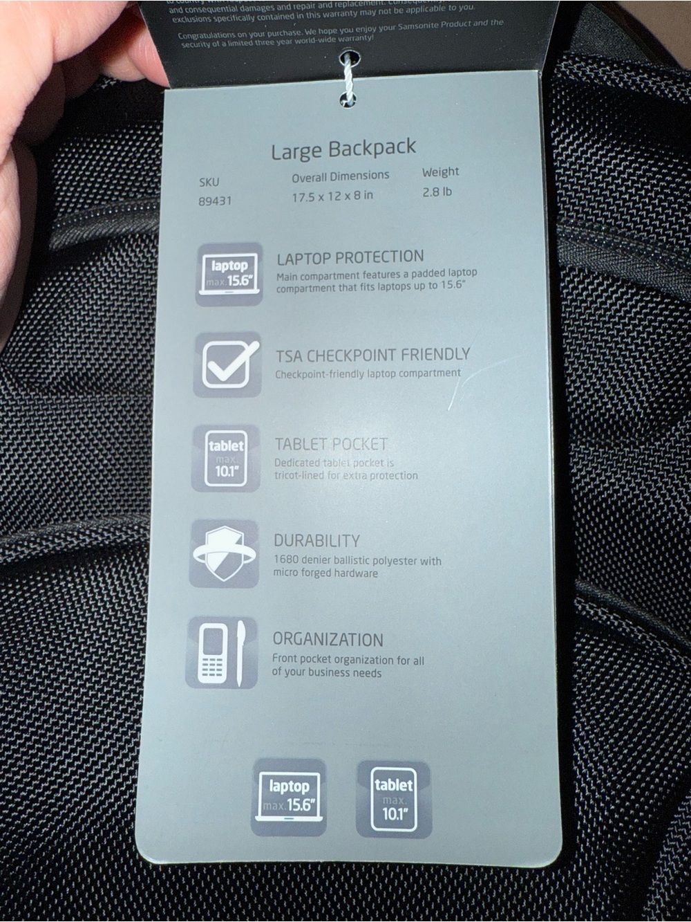Samsonite backpack - Picture 6 of 6